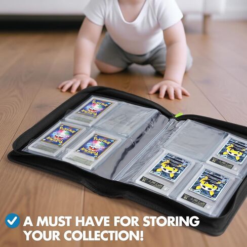 Graded Card Binder, 60 PSA Slab Holder, 6 Pocket Graded Card Storage, Slab Binder, PSA Card Graded Display Case Album, Zipper Binder, Card Collection Binder, Yugioh Cards Binder, MTG Card Binder in Kuwait