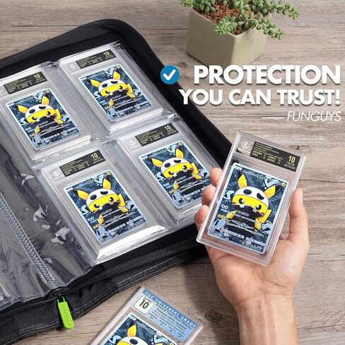 Graded Card Binder, 60 PSA Slab Holder, 6 Pocket Graded Card Storage, Slab Binder, PSA Card Graded Display Case Album, Zipper Binder, Card Collection Binder, Yugioh Cards Binder, MTG Card Binder in Kuwait