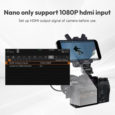 جهاز إرسال الفيديو اللاسلكي Accsoon CineView Nano، 1080p 60 إطارًا في الثانية، زمن الوصول 0.06 ثانية، نطاق 500 قدم يصل إلى 4 أجهزة مراقبة نظام نقل الفيديو اللاسلكي HDMI للكاميرات بدون مرآة يدعم iOS/Android in Saudi Arabia