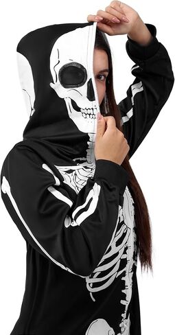 Spooktacular Creations Adult Women Skeleton Glow in the Dark jumpsuit Pajama Jumpsuit for Halloween Costume, Trick or Treat, Themed Party-XS in Kuwait