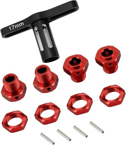 Aluminum 17mm Wheel Nuts & Wheel Hex Hubs & Wheel Wrench Upgrades Part for Arrma 1/10 Kraton 4X4 4S V2 BLX,Outcast 4X4 4S V2 BLX,Replace #AR310906#ARA310988,Black in Kuwait