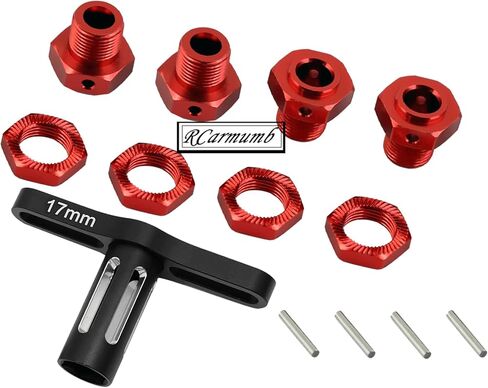 Aluminum 17mm Wheel Nuts & Wheel Hex Hubs & Wheel Wrench Upgrades Part for Arrma 1/10 Kraton 4X4 4S V2 BLX,Outcast 4X4 4S V2 BLX,Replace #AR310906#ARA310988,Black in Kuwait