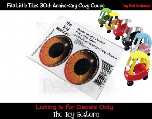 Replacement Decals Stickers Fits Little Tikes 30th Anniversary Cozy Coupe Car Toy Blue Eye in Kuwait
