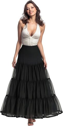 CHERRY LOVE Long Petticoat for Floor Length Wedding Dress Ankle Length Petticoats for Women Full Length Underskirt Slips in Kuwait
