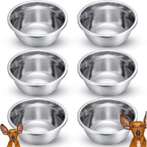 Ziliny 10 Pcs 8 Cup Metal Dog Bowls Stainless Steel Bowl Thickened Dog Food Bowls Travel Kennel Food and Water Dish for Medium Large Size Dogs Cats, 64 Oz, Dishwasher Safe in Kuwait