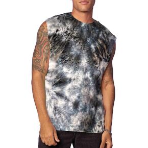 Verdusa Men's Tie Dye Round Neck Tank Top Casual Sleeveless Muscle Shirt in Kuwait