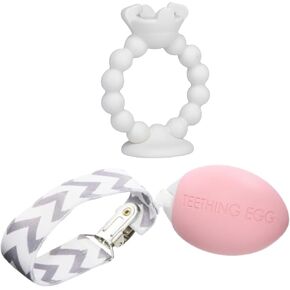 حلقة تسنين بيضة وغريبي - ألعاب تنمية الطفل من 6 إلى 12 شهرًا، للأطفال من سن 3 أشهر أو بنت، 4 أشهر، ألعاب حسية للأطفال وألعاب تنمية حتى 18 شهرًا in Kuwait