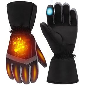 قفازات QILOVE للتدفئة بالبطارية للرجال والنساء، قفازات لتدفئة اليد مع حجرة البطارية، قفازات تزلج مقاومة للماء تعمل باللمس للتزلج وركوب الدراجات والدراجات النارية والمشي لمسافات طويلة in Kuwait