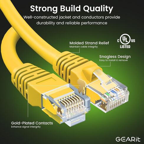 GearIT 10 Pack, Cat 6 Ethernet Cable Cat6 Snagless Patch 0.5 Feet - Computer LAN Network Cord, Purple - Compatible with 10 Port Switch POE 10port Gigabit in Kuwait
