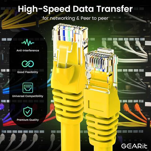 GearIT 10 Pack, Cat 6 Ethernet Cable Cat6 Snagless Patch 0.5 Feet - Computer LAN Network Cord, Purple - Compatible with 10 Port Switch POE 10port Gigabit in Kuwait