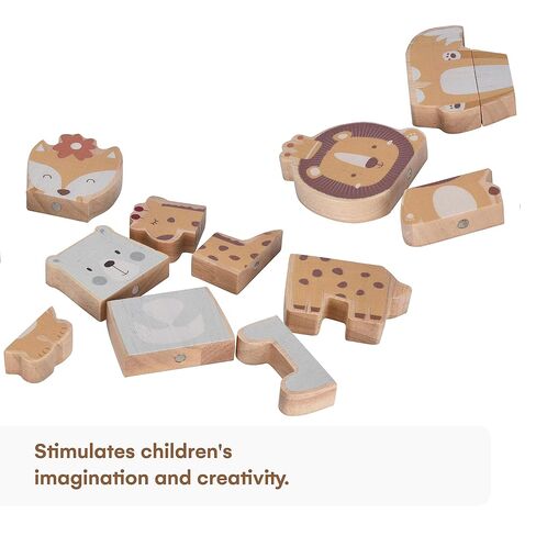 Wooden Rainbow Stacking Toy - Montessori Rainbow Nesting Puzzle - Building Block Stacker Game for Baby, Kids, and Toddler - Educational and Interactive toys - Non-toxic Sensory Learning Gift in Kuwait