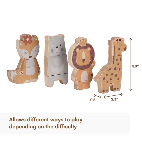 Wooden Rainbow Stacking Toy - Montessori Rainbow Nesting Puzzle - Building Block Stacker Game for Baby, Kids, and Toddler - Educational and Interactive toys - Non-toxic Sensory Learning Gift in Kuwait