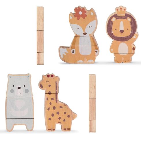 Wooden Rainbow Stacking Toy - Montessori Rainbow Nesting Puzzle - Building Block Stacker Game for Baby, Kids, and Toddler - Educational and Interactive toys - Non-toxic Sensory Learning Gift in Kuwait