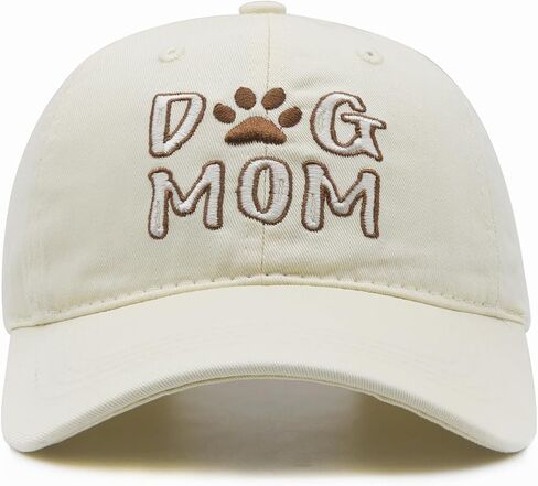 Waldeal Women's Embroidered Dog Mom Hat Adjustable Denim Baseball Cap in Kuwait