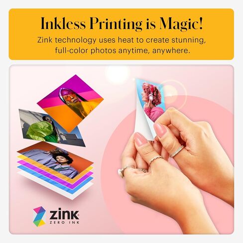 KODAK Smile+ Wireless Digital Instant Print Camera with Effect-Changing Lens, 2x3" Sticky-Backed Photo Prints, and Zink Printing Technology, Compatible with iOS and Android Devices - Pink in Kuwait