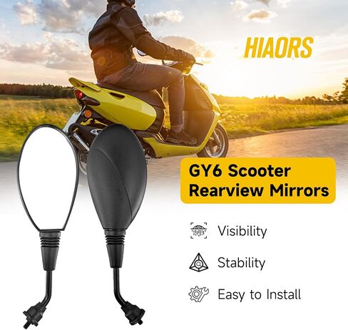 8 مم دراجة نارية GY6 سكوتر مرايا الرؤية الخلفية لـ 50cc الدراجة Tomos A35 Sprint Targa LX TT Colibr GY6 150cc 250cc 157QMJ 1P57QMJ Honda Ruckus Kymco Agility Parts أسود in Saudi Arabia