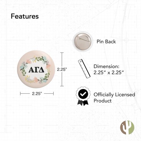 Alpha Gamma Delta Sorority 3 Pieces of Variety Buttons Pin Back Badge 2.25-inch - Cute Pack in Kuwait