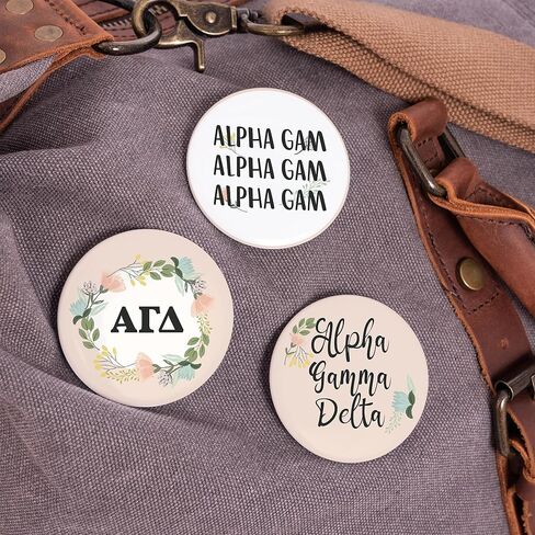 Alpha Gamma Delta Sorority 3 Pieces of Variety Buttons Pin Back Badge 2.25-inch - Cute Pack in Kuwait