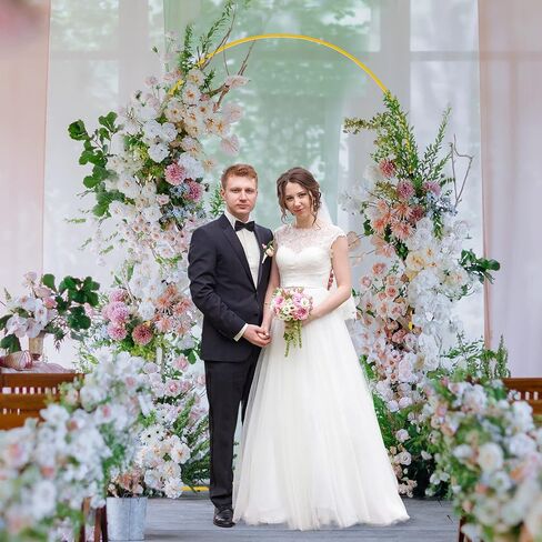 Fomcet Metal Arch Backdrop Stand Gold 6.6x3.3ft Wedding Arched Stand in Saudi Arabia