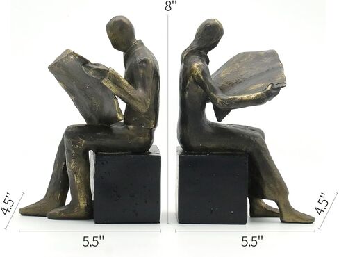 Lukitas White Angel Book Ends, Heavy Duty Decorative Bookends, Nonskid Book Stoppers, Creative Ornaments for Study Room Office Home Decor, Resin, 1Pair/2Piece in Saudi Arabia