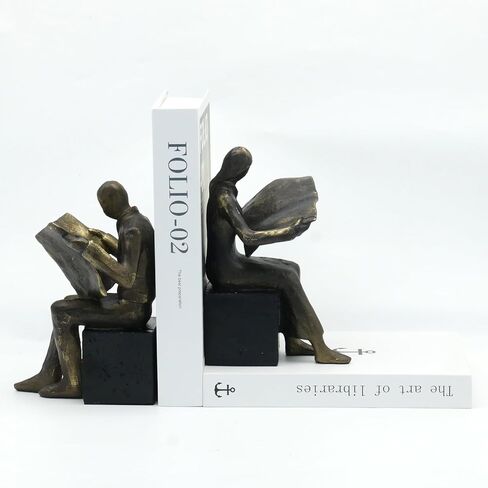 Lukitas White Angel Book Ends, Heavy Duty Decorative Bookends, Nonskid Book Stoppers, Creative Ornaments for Study Room Office Home Decor, Resin, 1Pair/2Piece in Saudi Arabia