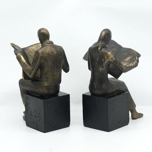 Lukitas White Angel Book Ends, Heavy Duty Decorative Bookends, Nonskid Book Stoppers, Creative Ornaments for Study Room Office Home Decor, Resin, 1Pair/2Piece in Saudi Arabia
