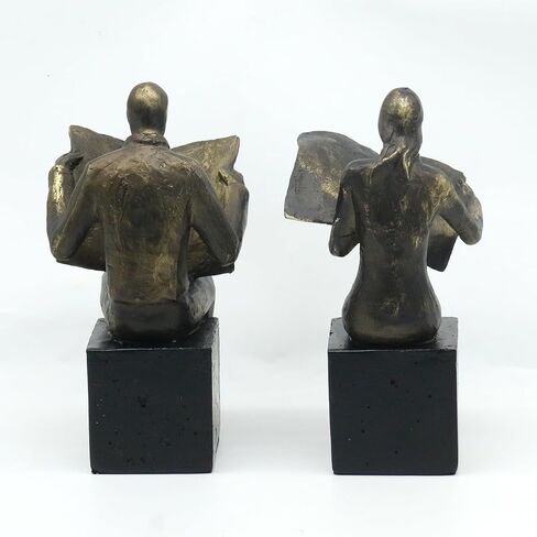 Lukitas White Angel Book Ends, Heavy Duty Decorative Bookends, Nonskid Book Stoppers, Creative Ornaments for Study Room Office Home Decor, Resin, 1Pair/2Piece in Saudi Arabia