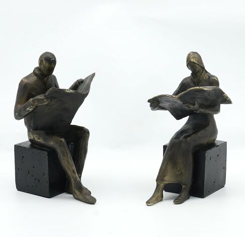 Lukitas White Angel Book Ends, Heavy Duty Decorative Bookends, Nonskid Book Stoppers, Creative Ornaments for Study Room Office Home Decor, Resin, 1Pair/2Piece in Saudi Arabia