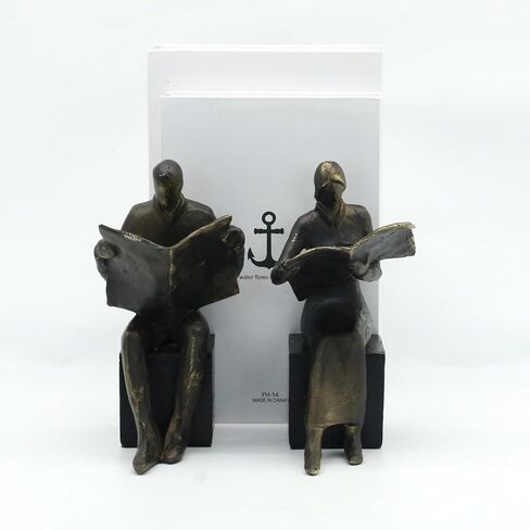 Lukitas White Angel Book Ends, Heavy Duty Decorative Bookends, Nonskid Book Stoppers, Creative Ornaments for Study Room Office Home Decor, Resin, 1Pair/2Piece in Saudi Arabia