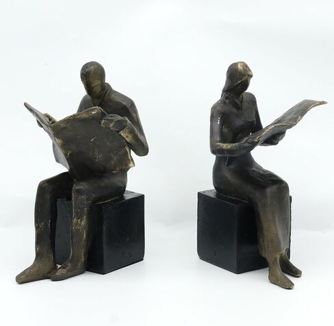Lukitas White Angel Book Ends, Heavy Duty Decorative Bookends, Nonskid Book Stoppers, Creative Ornaments for Study Room Office Home Decor, Resin, 1Pair/2Piece in Saudi Arabia