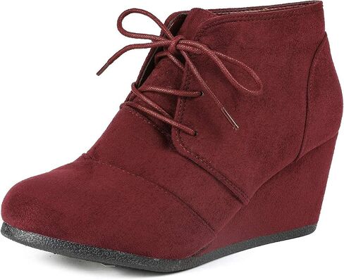 DREAM PAIRS Women's Casual Fashion Lace Up Low Wedge Heel Booties Shoe in Saudi Arabia