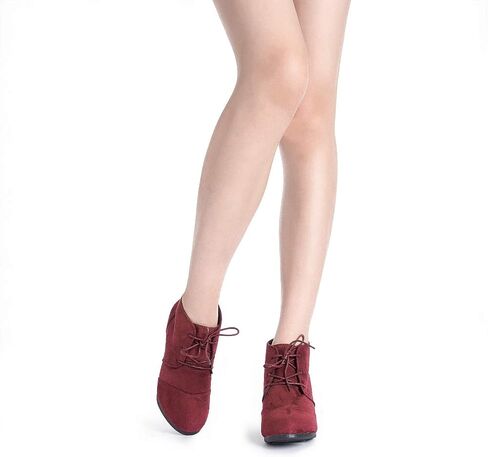 DREAM PAIRS Women's Casual Fashion Lace Up Low Wedge Heel Booties Shoe in Saudi Arabia