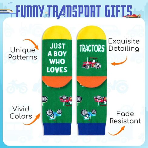 HAPPYPOP Funny Boy Socks Girl Socks Tractor Socks, Funny Boy Gifts Girls Gifts Tractor Gifts in Saudi Arabia