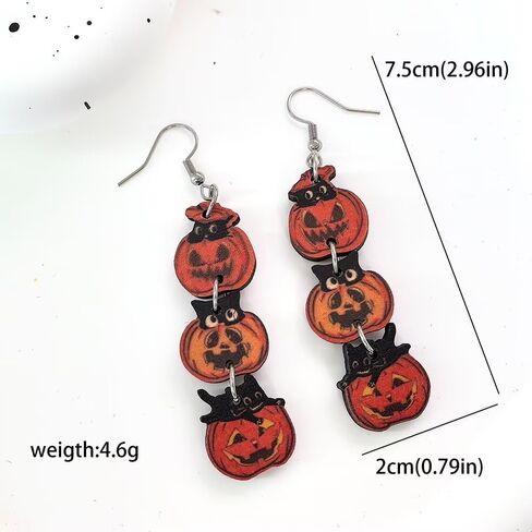 Set 2 Pairs Cute Witch Hat and Broom Earrings, Witch's Flying Straw handmade Dangle Earrings,Witches Broom for Halloween Funny Earrings for Women Girls Fall Jewelry in Kuwait