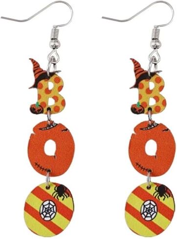 Set 2 Pairs Cute Witch Hat and Broom Earrings, Witch's Flying Straw handmade Dangle Earrings,Witches Broom for Halloween Funny Earrings for Women Girls Fall Jewelry in Kuwait