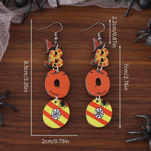 Set 2 Pairs Cute Witch Hat and Broom Earrings, Witch's Flying Straw handmade Dangle Earrings,Witches Broom for Halloween Funny Earrings for Women Girls Fall Jewelry in Kuwait