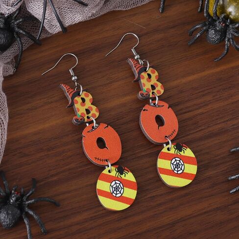 Set 2 Pairs Cute Witch Hat and Broom Earrings, Witch's Flying Straw handmade Dangle Earrings,Witches Broom for Halloween Funny Earrings for Women Girls Fall Jewelry in Kuwait