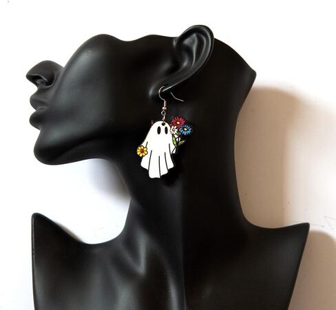 Set 2 Pairs Cute Witch Hat and Broom Earrings, Witch's Flying Straw handmade Dangle Earrings,Witches Broom for Halloween Funny Earrings for Women Girls Fall Jewelry in Kuwait