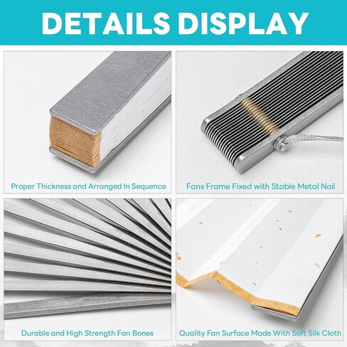 TISUR Large Titanium Folding Hand Fan, Chinese Kung Fu Tai Chi Hand Fan Foldable Festival,Edc Gear and Gadgets For Men Every Day Carry (Black) in Kuwait