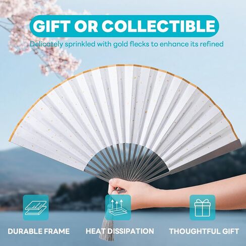 TISUR Large Titanium Folding Hand Fan, Chinese Kung Fu Tai Chi Hand Fan Foldable Festival,Edc Gear and Gadgets For Men Every Day Carry (Black) in Kuwait