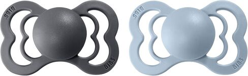 BIBS Supreme Baby Pacifier 2-Pack | Made in Denmark | BPA Free Dummy Soother, Symmetrical Nipple. Silicone, Size 1 (0-6 Months), Mustard / Petrol in Saudi Arabia