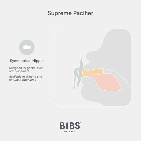 BIBS Supreme Baby Pacifier 2-Pack | Made in Denmark | BPA Free Dummy Soother, Symmetrical Nipple. Silicone, Size 1 (0-6 Months), Mustard / Petrol in Saudi Arabia