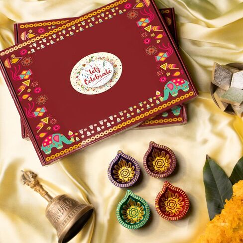 Large (3 Inch) 9 Pcs Diwali Diya for Decoration for Home, Clay Diya for Diwali with Wicks, Diwali Gifts for Friends, Diwali Decor, Tea Lights Holder for Diwali Decorations, Diwali Diya for Pooja in Saudi Arabia