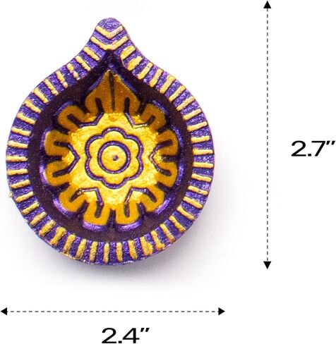 Large (3 Inch) 9 Pcs Diwali Diya for Decoration for Home, Clay Diya for Diwali with Wicks, Diwali Gifts for Friends, Diwali Decor, Tea Lights Holder for Diwali Decorations, Diwali Diya for Pooja in Saudi Arabia