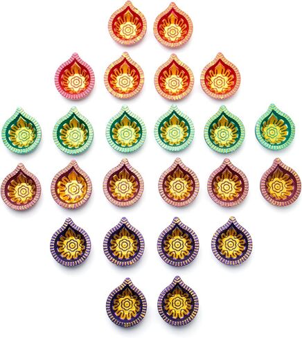 Large (3 Inch) 9 Pcs Diwali Diya for Decoration for Home, Clay Diya for Diwali with Wicks, Diwali Gifts for Friends, Diwali Decor, Tea Lights Holder for Diwali Decorations, Diwali Diya for Pooja in Saudi Arabia