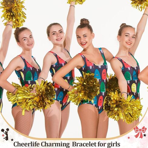 24 Pcs Cheerleader Gifts Set Cheer Bracelets and Cheerlife Wish Card Adjustable Cheerleading Charm Bracelets Cheer Team Gifts for Kids Cheer Team Cheerleader Jewelry Accessories in Kuwait