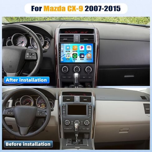[2+32G] ستيريو سيارة Android 13 لسيارة Mazda CX-9 2007-2015 مع Apple Carplay&Android Auto، راديو سيارة 10.1 بوصة مع وصلة مرآة بلوتوث FM/RDS راديو WiFi GPS SWC مزدوج USB+AHD كاميرا احتياطية in Kuwait