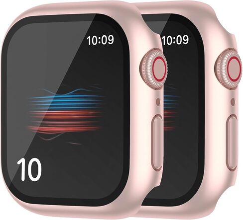 عبوتان من الحافظة الصلبة لساعة Apple Watch Series 6 5 4 SE 2/3 40 ملم، شفاف | حافظة حماية للشاشة من الزجاج المقسى تغطية كاملة رفيعة للغاية مقاومة للصدمات 9H HD غطاء ممتص للصدمات شفاف (شفاف، 40 ملم) in Kuwait