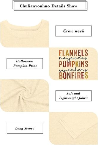 Plus Size Halloween Pumpkin T Shirt Women Long Sleeve Fall Graphic Tees Thanksgiving Gift Tops Blouse in Kuwait