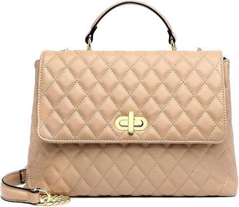 ER.Roulour Quilted Crossbody Bags for Women, Trendy Roomy Shoulder Handbags with Flap Gold Hardware Chain Purses Shoulder Bag in Kuwait